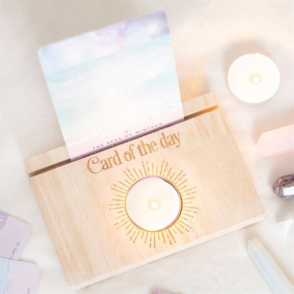 Natural Card of the Day Tarot Card Stand Tealight Holder - Image 6