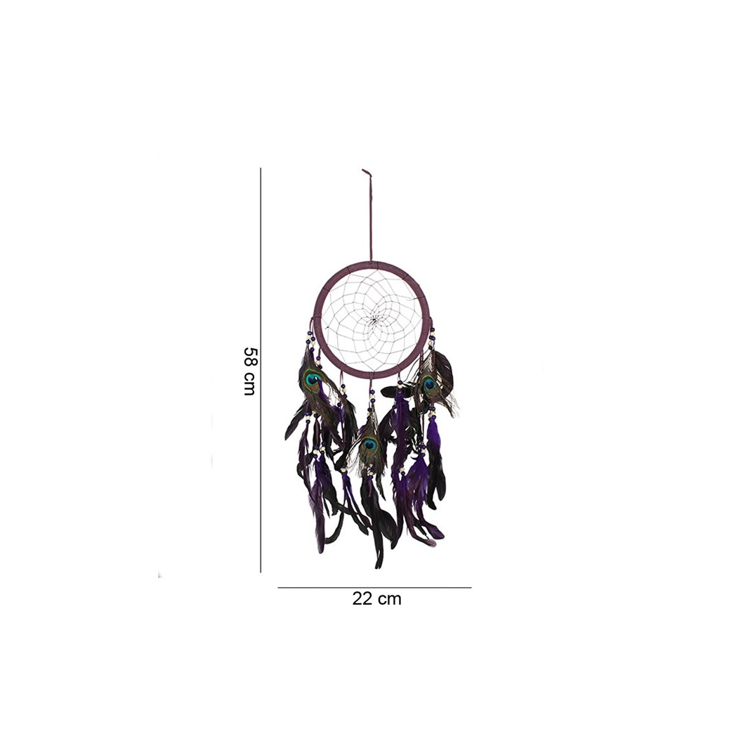 Purple Peacock Feather Dreamcatcher - Image 2