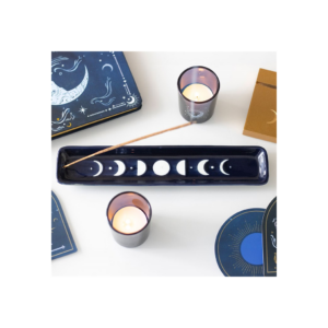 Blue Moon Phase Ceramic Incense Ash Catcher