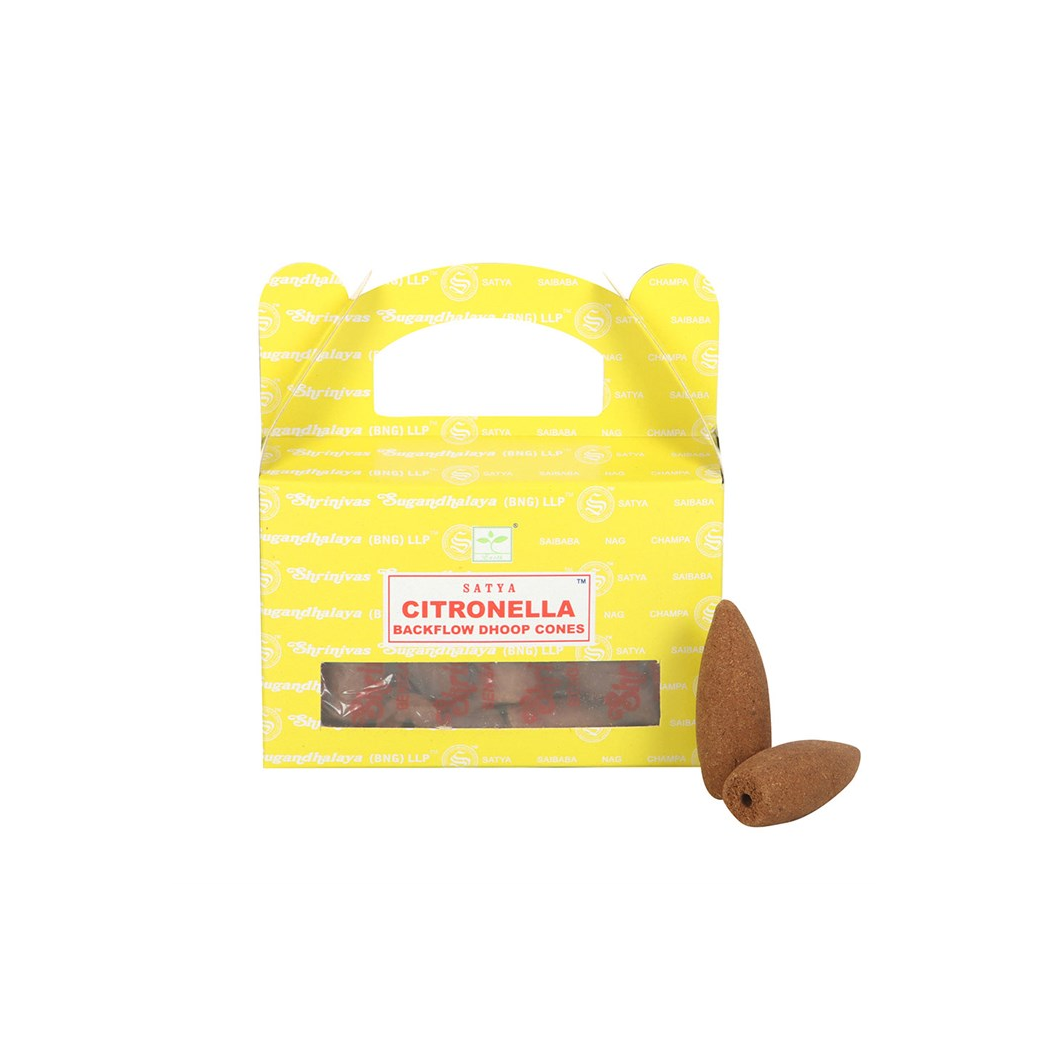 Set of 6 Citronella Backflow Dhoop Incense Cones by Satya (6/30) - Image 2