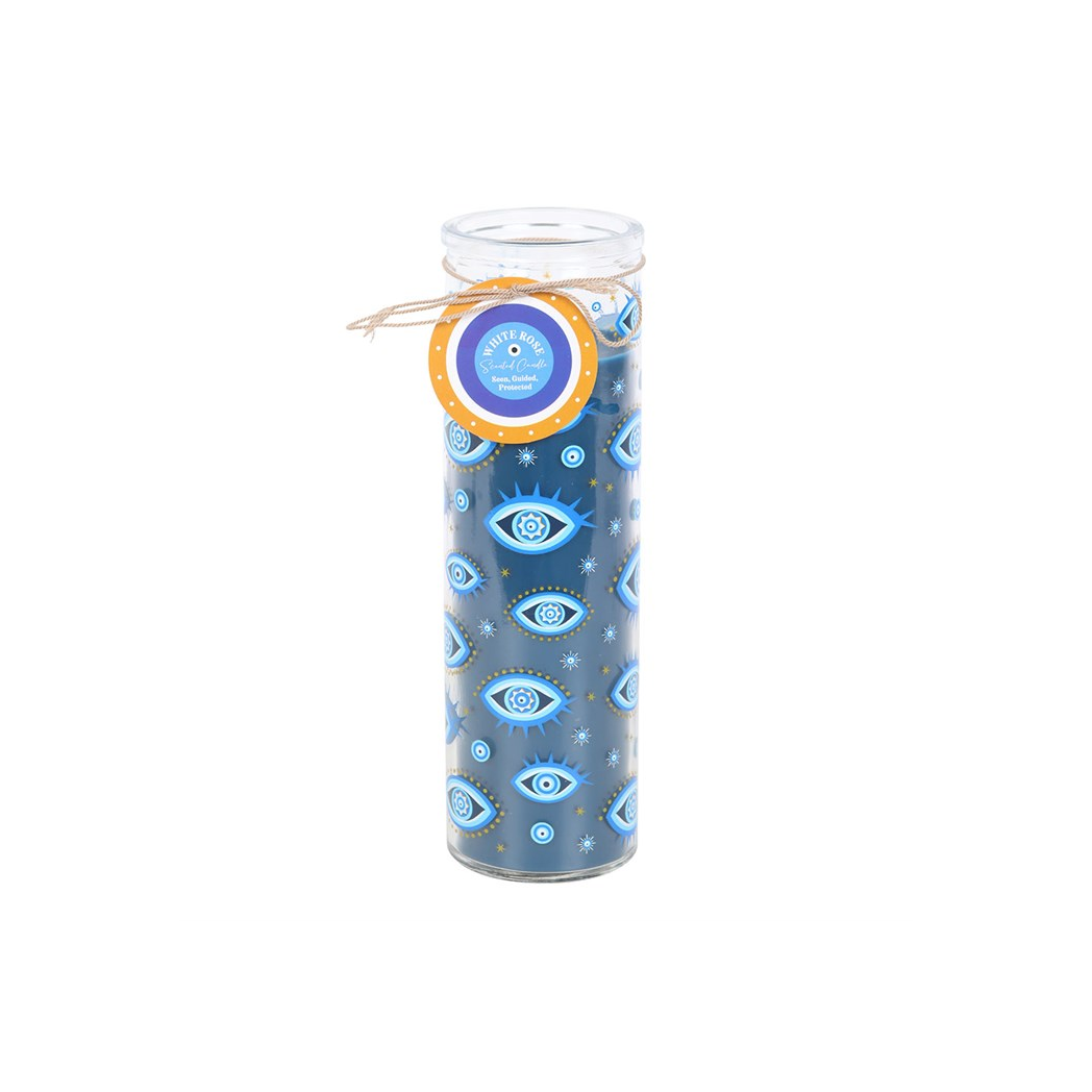 All Seeing Eye Print White Rose Tube Candle - Image 2