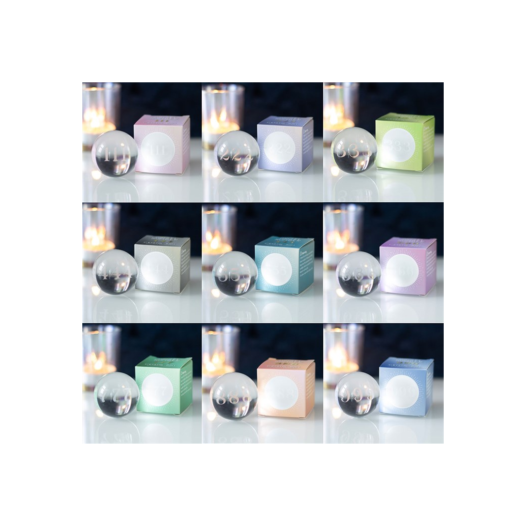 Set of 9 Angel Number Crystal Balls